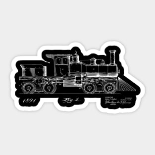 1891 Steam Train Patent Image Sticker